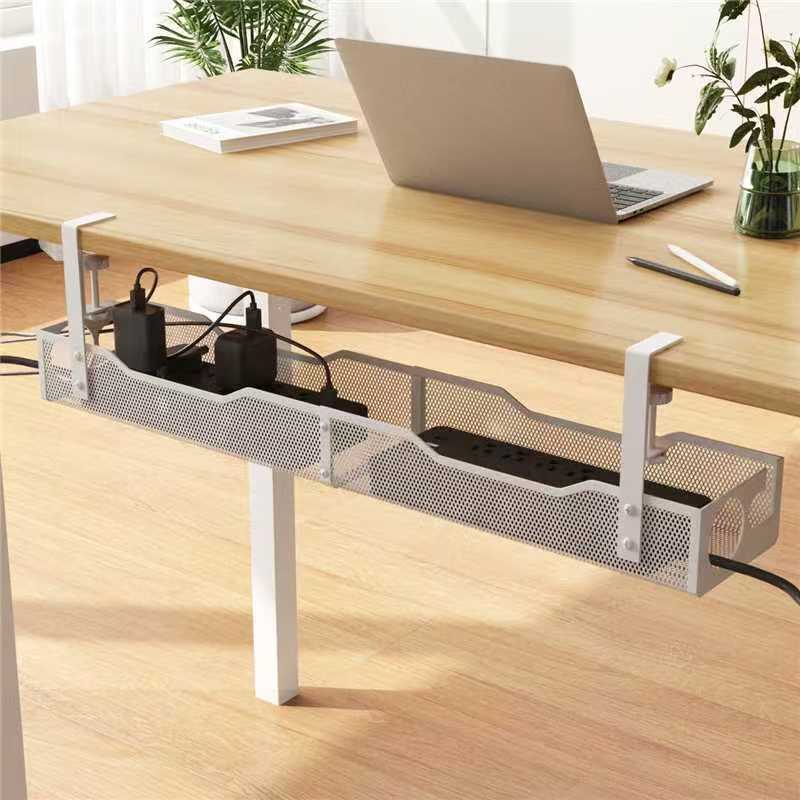 NARA Hide steel mesh cable tray under a desk